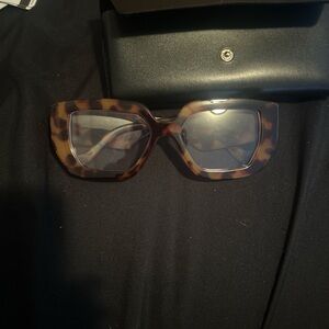 Tortoiseshell Square Cat-Eye Women's Sunglasses